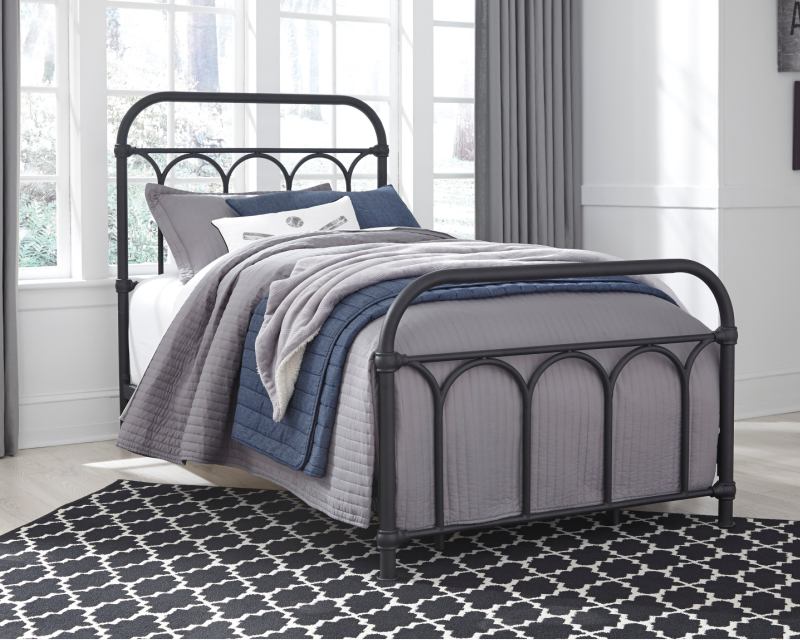 Nashburg Twin Metal Bed With Mattress, Twin Metal Bed Frame With Mattress