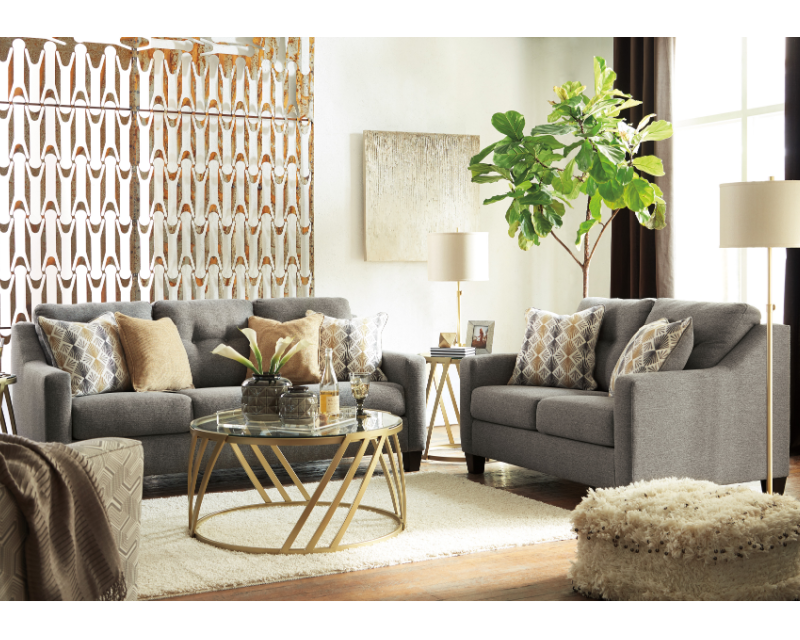 8 Piece Living Room "Daylon-Graphite", Rent To Own Living Room Packages