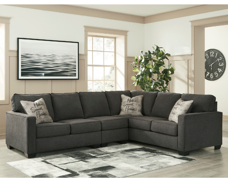 indsats Lil Helligdom Lucina" Charcoal Sectional, Rent To Own Sectionals | E-Z Rentals